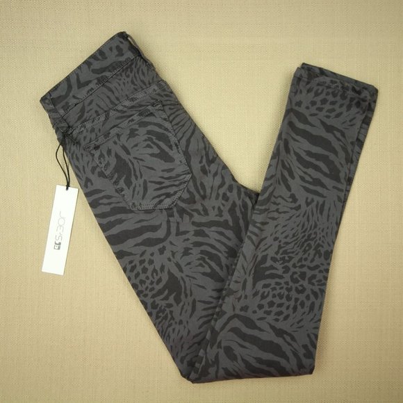 Joe's Jeans Icon Mid Rise Skinny Ankle Women's Size 25 Gray Animal Print NWT - Picture 3 of 12